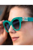 Mu01y 15h-09s 51 Güneş Gözlüğü Yeşil Kemik Çerçeveli Füme Degrade Lens Uv400