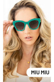 Mu01y 15h-09s 51 Güneş Gözlüğü Yeşil Kemik Çerçeveli Füme Degrade Lens Uv400