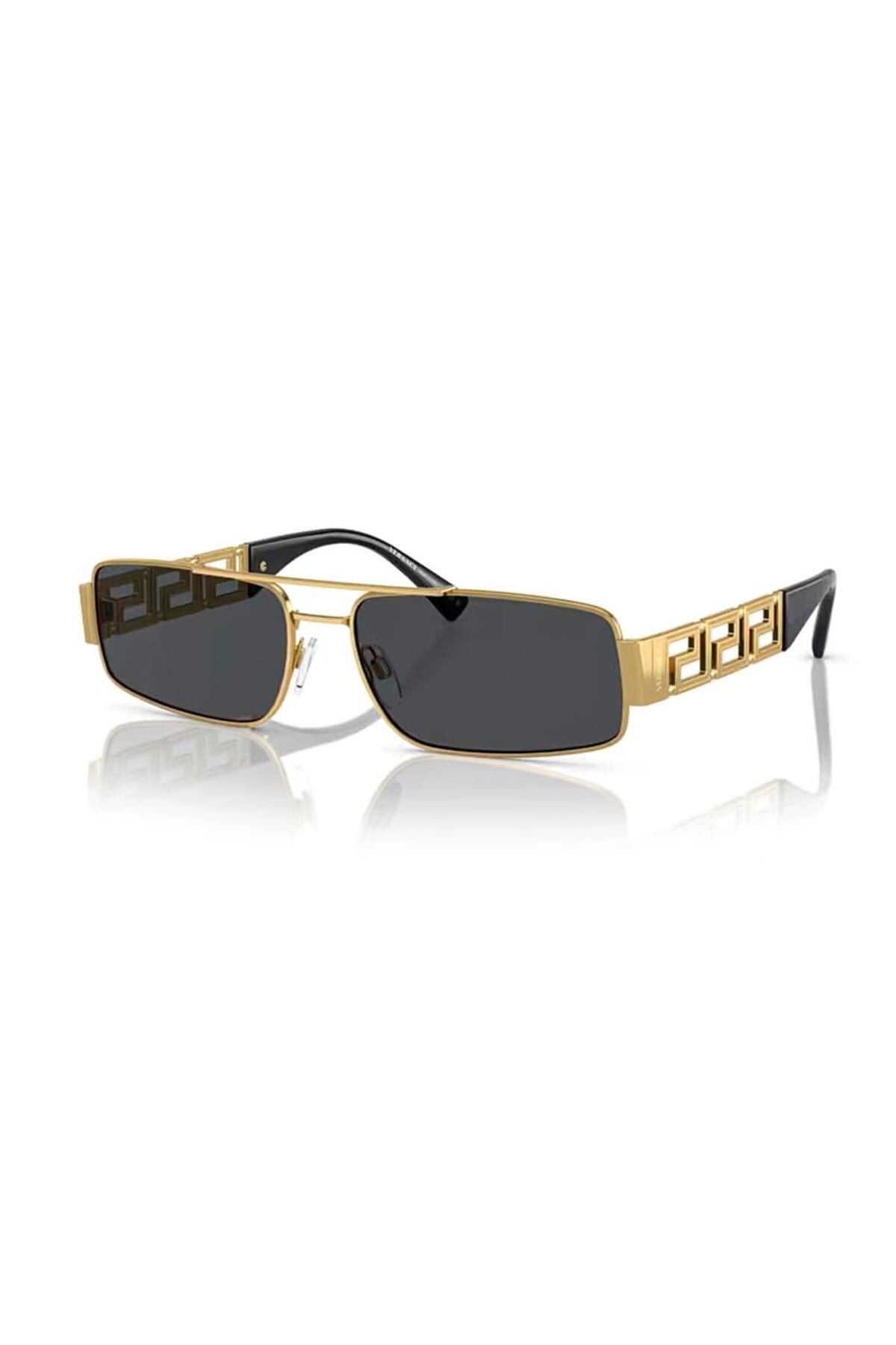 Ve 2257 100287 60 Erkek Gold Metal Dikdörtgen Güneş Gözlüğü